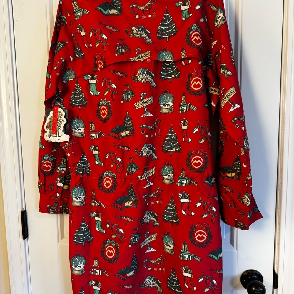 Magellan Outdoors Red Holiday Print Shirt Dress NWT - Picture 8 of 8
